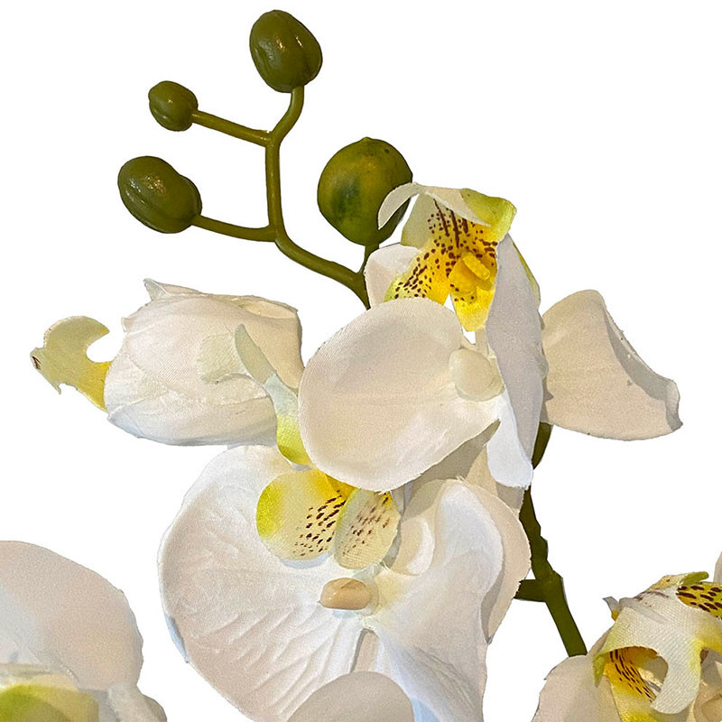 Buy Orkide i hvid potte, 4 grene, 60cm, kunstig