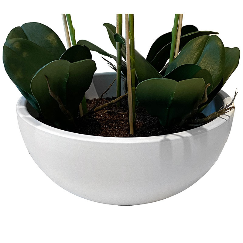Buy Orkide i hvid potte, 4 grene, 60cm, kunstig