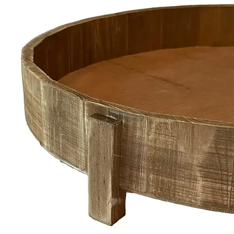 Buy Rund bakke i træ m. ben, Ø38cm