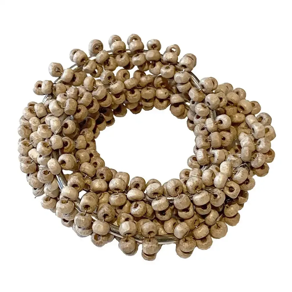 Buy Servietring m træperler