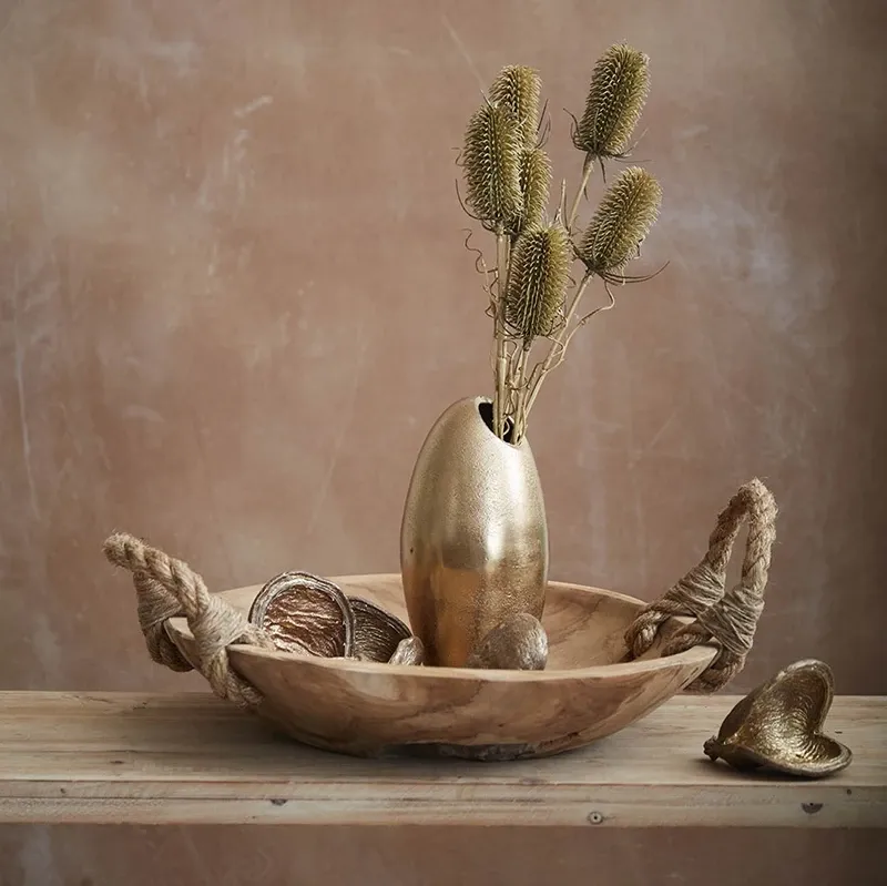 Buy Vase i aluminium, 21cm, guld