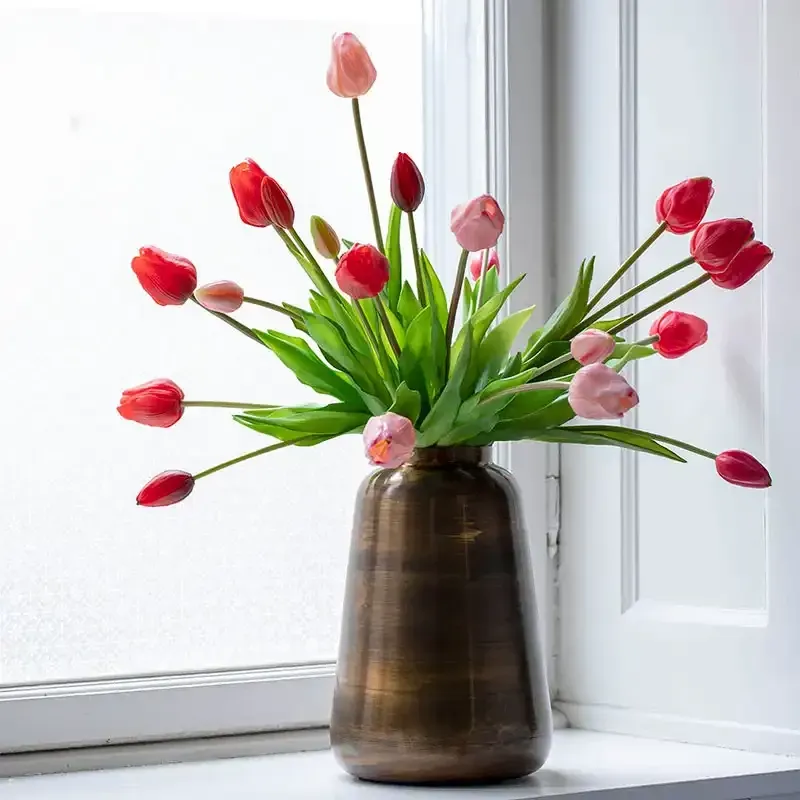 Buy Vase i metal, brun antik farve, 26cm
