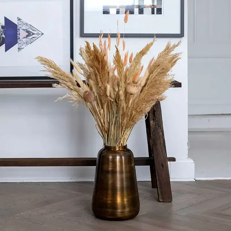 Buy Vase i metal, brun antik farve, 29cm