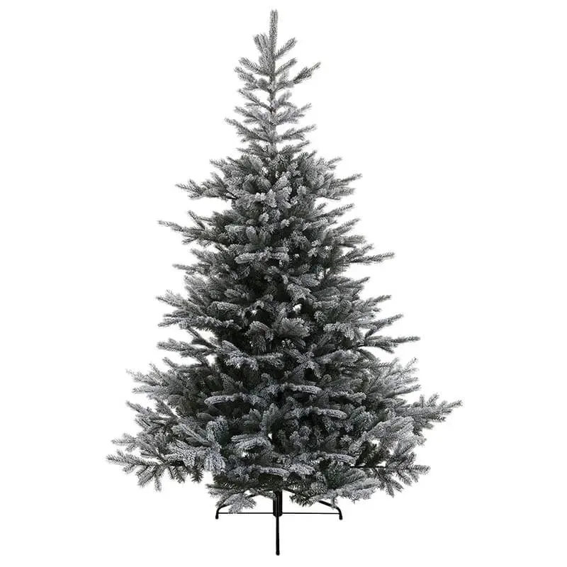 Grandis snöig gran med metallfot, 210 cm
