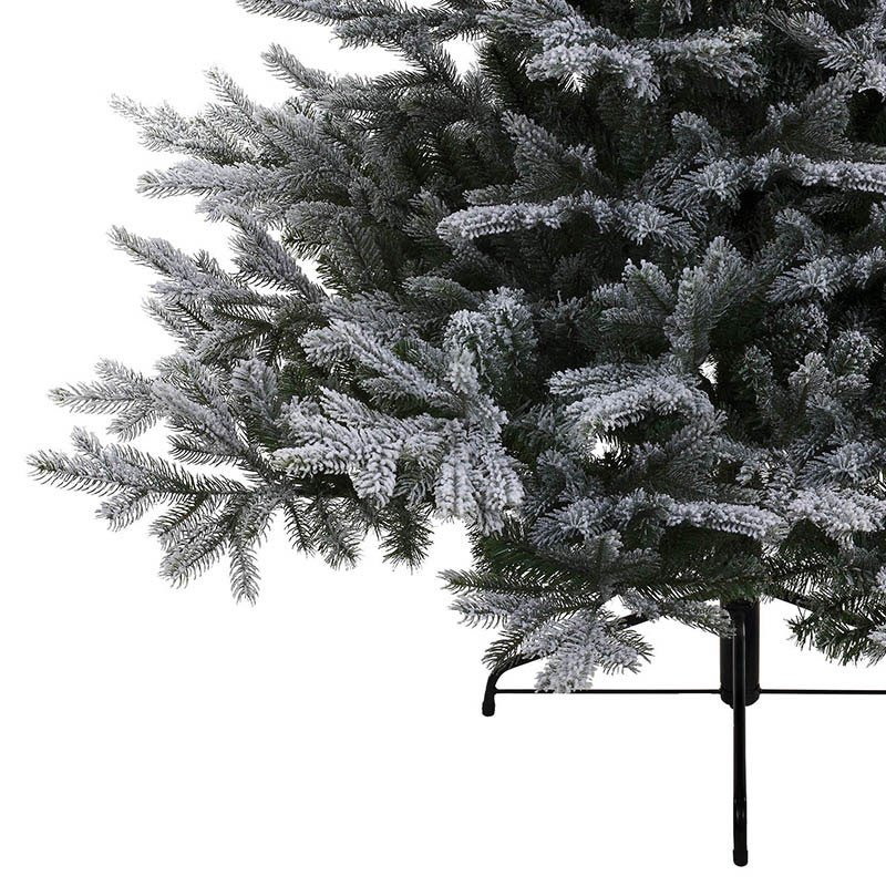 Grandis snöig gran med metallfot, 210 cm