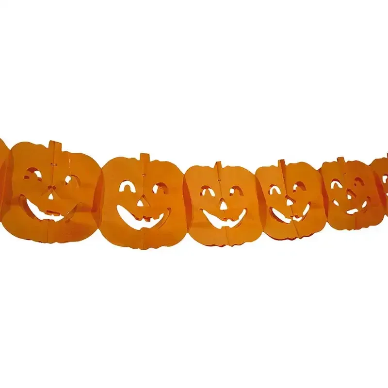 Halloweenranke med græskar i orange pap - Brøndsholm