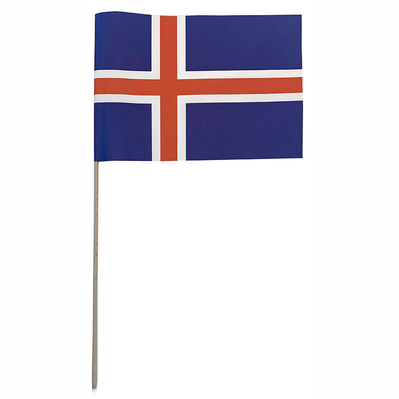 Køb Flag på træpind, Island hos Brondsholm.dk