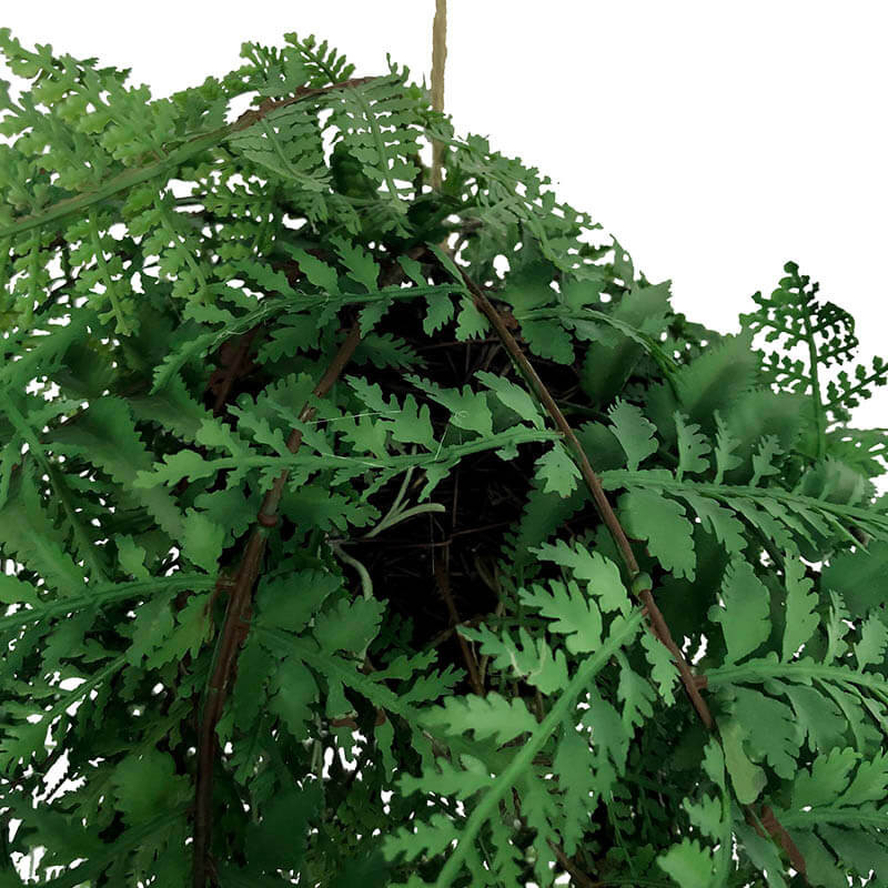 Køb Hængebregne på pilebold, Ø 35cm, kunstig plante hos Brondsholm.dk