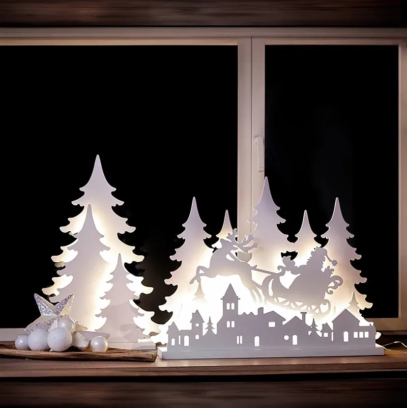 Køb Julescene 3D effekt, LED lys, udendørs hos Brondsholm.dk