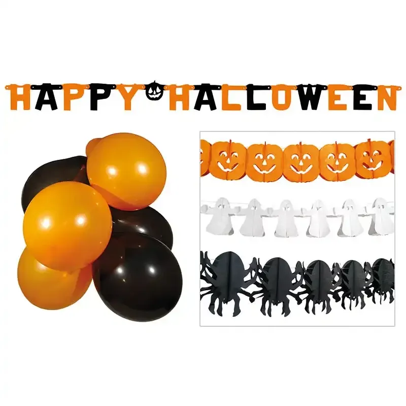Køb Party sæt Halloween med ranker og balloner hos Brondsholm.dk