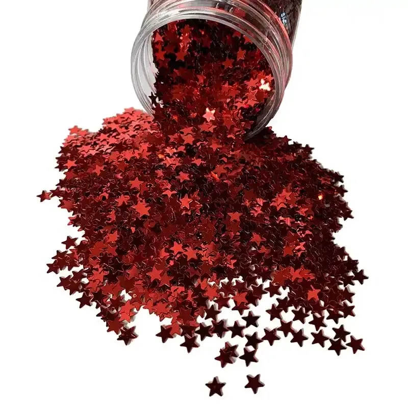 Køb Stjerne drys/confetti, 80g, 6mm hos Brondsholm.dk