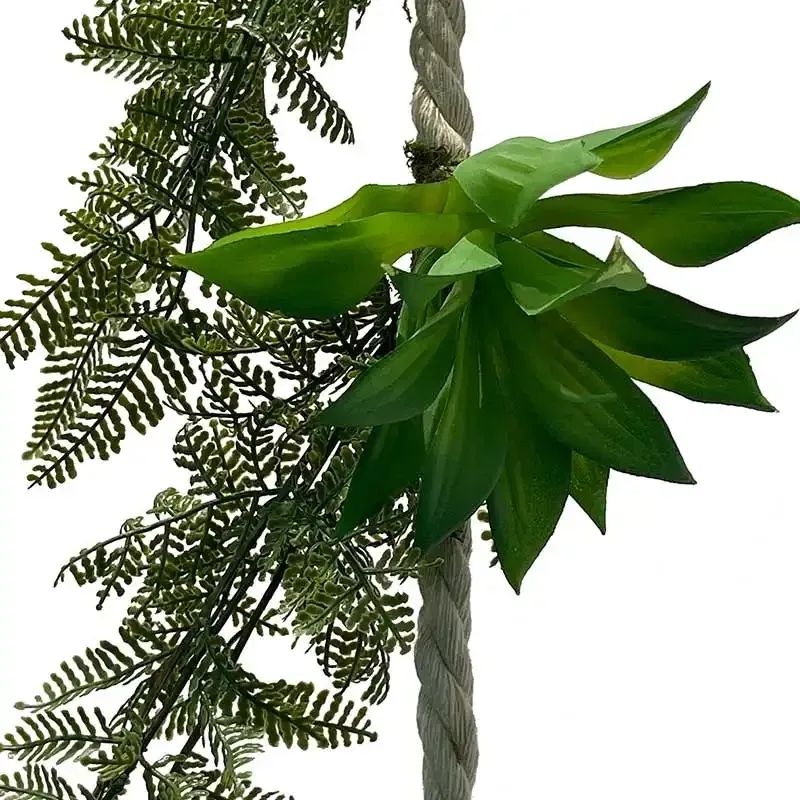 Køb Sukkulent & Bregne på reb ranke, 160cm, kunstig plante hos Brondsholm.dk
