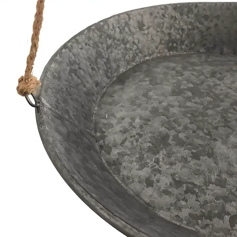 Køb Zink bakke m 3 reb til ophæng, Ø:52cm hos Brondsholm.dk