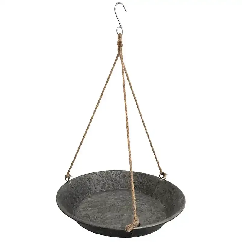 Køb Zink bakke m 3 reb til ophæng, Ø:52cm hos Brondsholm.dk