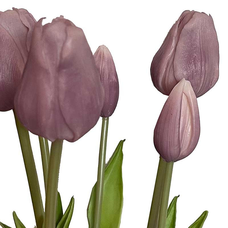 Tulpanbukett, 47 cm med 7 blommor lavendel