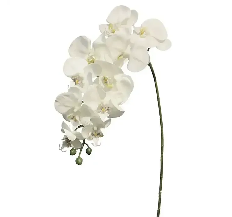Kunstig orkide på stilk af plast cemefarvet