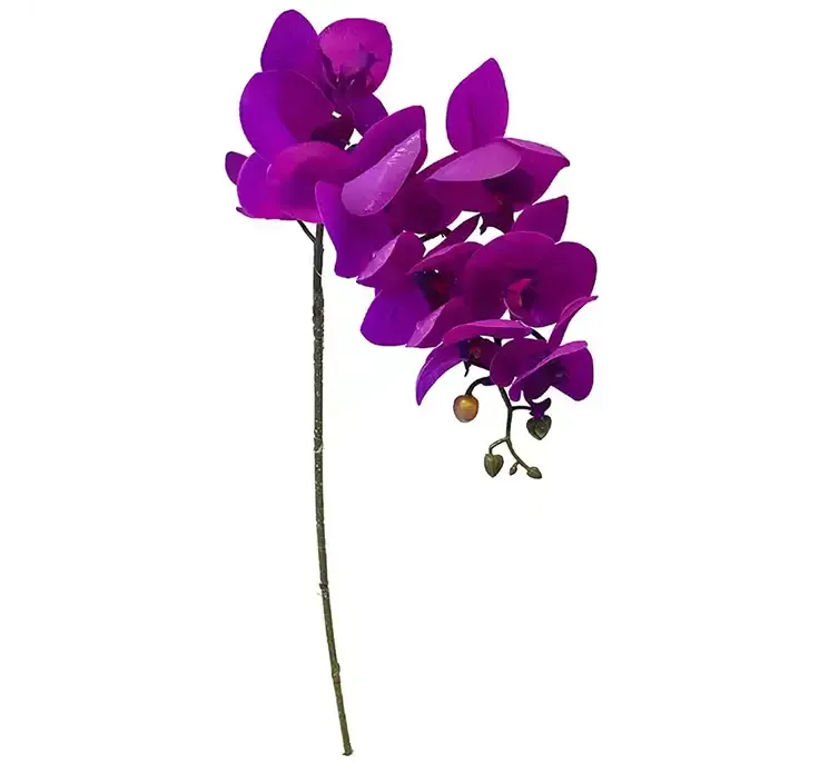 Kunstig orkide på stilk af plast og kunstsilke i pink