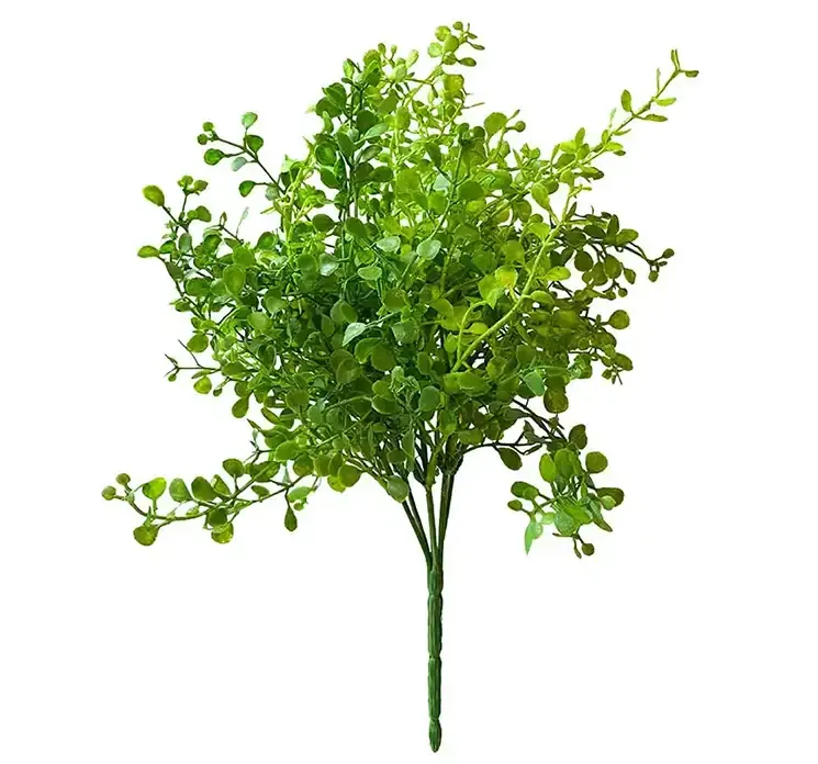 Kunstig pilea plante på stilk i grøn